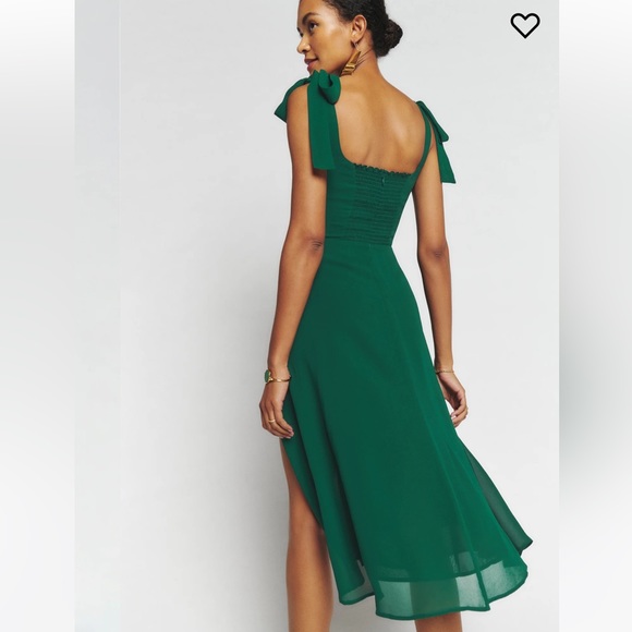 Reformation Twilight Dress in Emerald - Picture 2 of 7